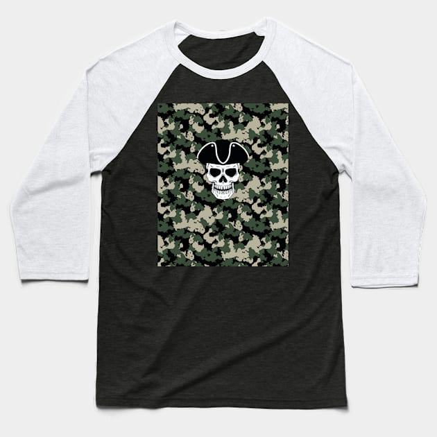 Camo skull Baseball T-Shirt by designbywaqas